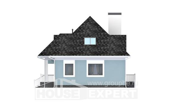 110-001-Л Проект двухэтажного дома с мансардой, недорогой дом из керамзитобетонных блоков Зеленогорск, House Expert