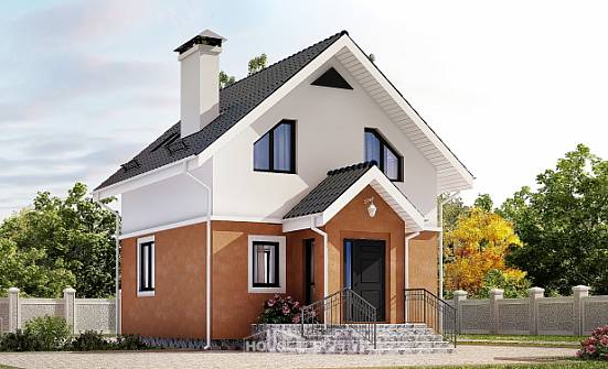 070-001-Л Проект двухэтажного дома мансардой, компактный дом из газосиликатных блоков Сосновоборск | Проекты домов от House Expert