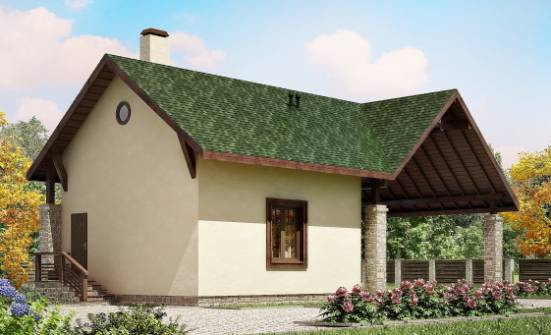 060-001-Л Проект двухэтажного дома с мансардным этажом, гараж, маленький коттедж из арболита Ачинск | Проекты домов от House Expert