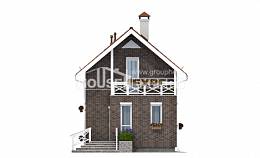 045-001-Л Проект двухэтажного дома с мансардой, красивый дом из керамзитобетонных блоков Енисейск, House Expert