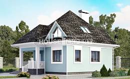 110-001-Л Проект двухэтажного дома мансардой, скромный домик из газобетона Назарово, House Expert