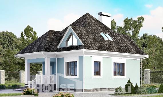 110-001-Л Проект двухэтажного дома мансардой, скромный домик из газобетона Назарово, House Expert