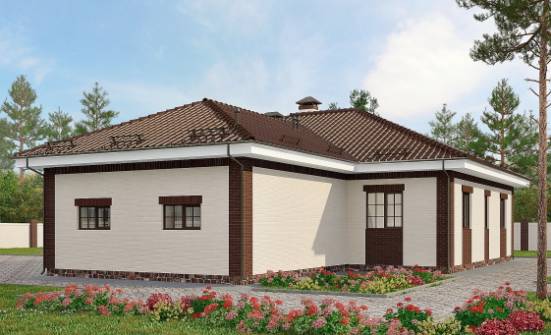 160-015-П Проект одноэтажного дома, гараж, скромный домик из керамзитобетонных блоков Ачинск | Проекты одноэтажных домов от House Expert