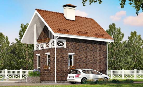 045-001-Л Проект двухэтажного дома мансардный этаж, дешевый домик из поризованных блоков Енисейск | Проекты домов от House Expert