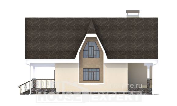 125-001-Л Проект двухэтажного дома мансардный этаж, классический домик из пеноблока Железногорск, House Expert