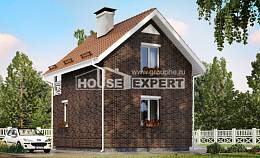 045-001-Л Проект двухэтажного дома с мансардой, дешевый дом из газобетона Иланский, House Expert