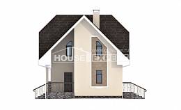 125-001-Л Проект двухэтажного дома с мансардным этажом, компактный домик из твинблока Заозерный, House Expert