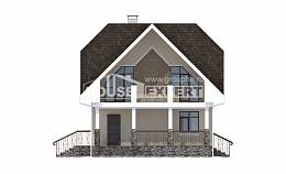 125-001-Л Проект двухэтажного дома мансардой, небольшой домик из керамзитобетонных блоков Назарово, House Expert