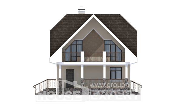 125-001-Л Проект двухэтажного дома мансардой, небольшой домик из керамзитобетонных блоков Назарово, House Expert