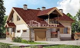 165-002-П Проект двухэтажного дома с мансардой, гараж, доступный коттедж из бризолита Шарыпово, House Expert