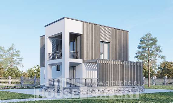 150-017-П Проект двухэтажного дома, небольшой дом из теплоблока Норильск, House Expert