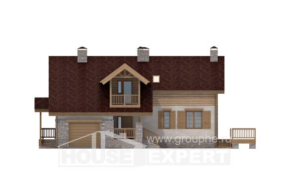 165-002-П Проект двухэтажного дома с мансардным этажом и гаражом, красивый домик из керамзитобетонных блоков Минусинск, House Expert