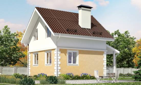 070-002-П Проект двухэтажного дома с мансардным этажом, современный загородный дом из арболита Енисейск | Проекты домов от House Expert