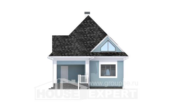 110-001-Л Проект двухэтажного дома мансардой, уютный дом из поризованных блоков Канск, House Expert