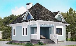 110-001-Л Проект двухэтажного дома с мансардным этажом, недорогой дом из поризованных блоков Железногорск, House Expert