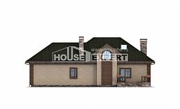 180-010-П Проект двухэтажного дома с мансардой и гаражом, классический загородный дом из поризованных блоков Енисейск, House Expert