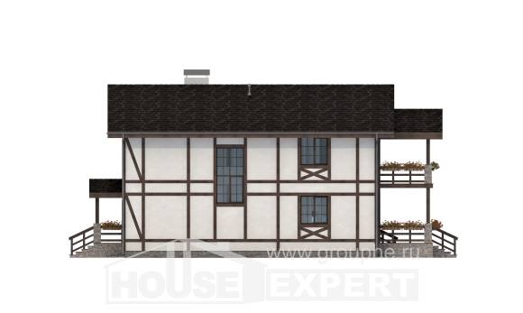 250-002-Л Проект двухэтажного дома с мансардным этажом и гаражом, простой загородный дом из кирпича Енисейск, House Expert