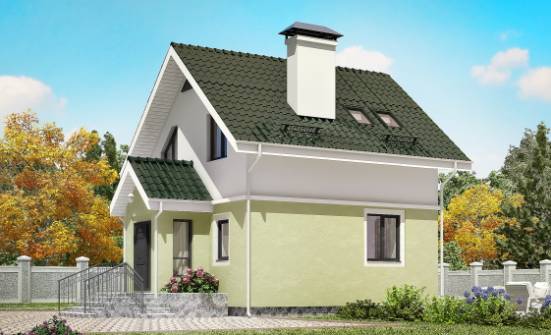 070-001-П Проект двухэтажного дома мансардой, маленький коттедж из керамзитобетонных блоков Енисейск | Проекты домов от House Expert