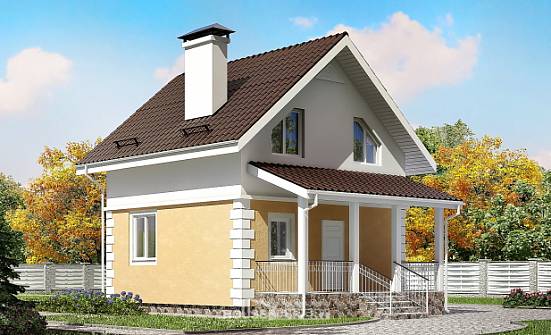 070-002-П Проект двухэтажного дома с мансардным этажом, современный загородный дом из арболита Енисейск | Проекты домов от House Expert