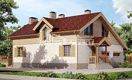 165-002-П Проект двухэтажного дома с мансардным этажом и гаражом, уютный дом из блока Канск, House Expert