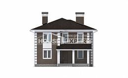 185-002-П Проект двухэтажного дома, скромный домик из бризолита Заозерный, House Expert