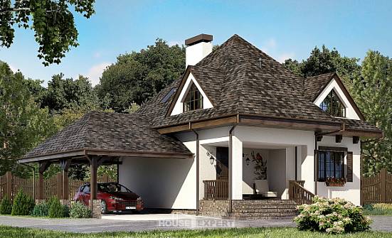 110-002-Л Проект двухэтажного дома мансардой, гараж, классический загородный дом из поризованных блоков Канск | Проекты домов от House Expert
