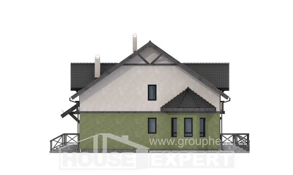 120-003-П Проект двухэтажного дома с мансардой, красивый домик из бризолита Енисейск, House Expert