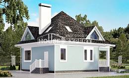 110-001-Л Проект двухэтажного дома мансардой, скромный коттедж из газобетона Норильск, House Expert