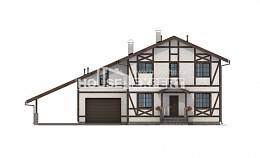 250-002-Л Проект двухэтажного дома с мансардным этажом, гараж, современный коттедж из кирпича Енисейск, House Expert