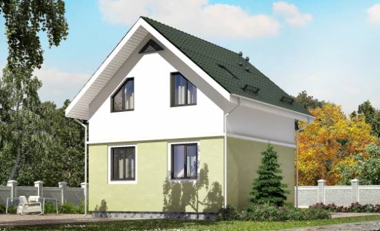 070-001-П Проект двухэтажного дома мансардой, маленький коттедж из керамзитобетонных блоков Енисейск | Проекты домов от House Expert