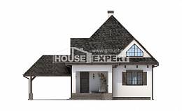 110-002-Л Проект двухэтажного дома с мансардой и гаражом, скромный загородный дом из блока Сосновоборск, House Expert
