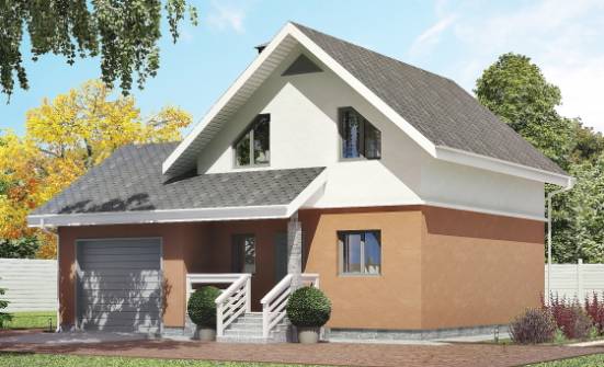120-002-Л Проект двухэтажного дома с мансардой, гараж, бюджетный дом из газосиликатных блоков Канск | Проекты домов от House Expert