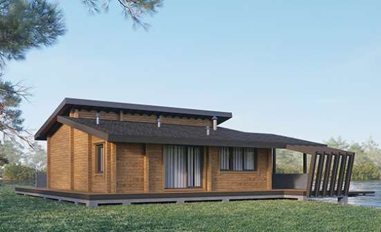 100-007-П Проект бани из бревен Енисейск | Проекты одноэтажных домов от House Expert