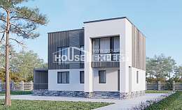 150-017-П Проект двухэтажного дома, современный загородный дом из теплоблока Норильск, House Expert