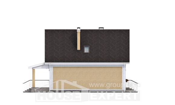 130-004-П Проект двухэтажного дома с мансардным этажом, уютный коттедж из блока Канск, House Expert