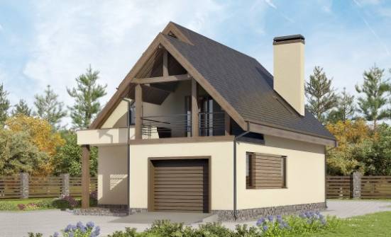 120-005-Л Проект двухэтажного дома с мансардой и гаражом, простой коттедж из поризованных блоков Канск | Проекты домов от House Expert